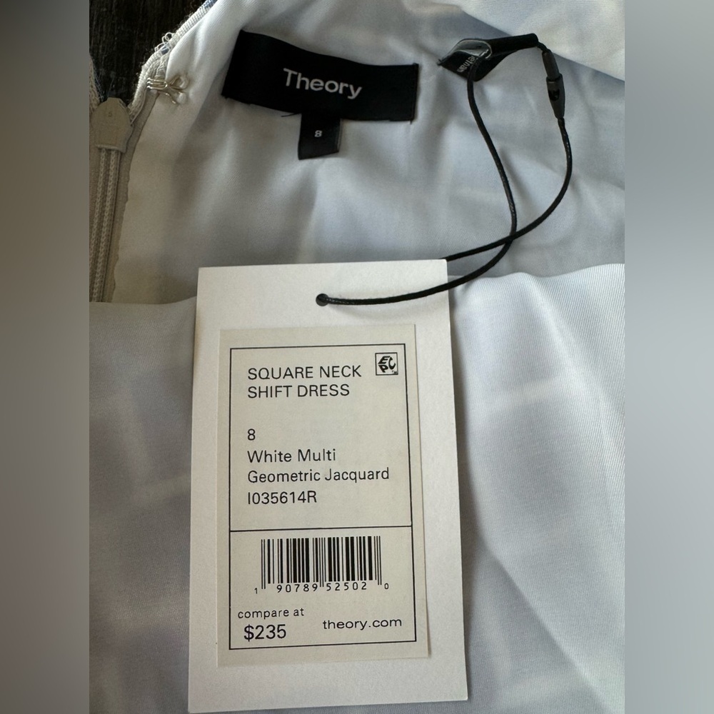 Theory Shift Dress Geometric Jaccard Womens Size 8 NWT - Picture 12 of 15
